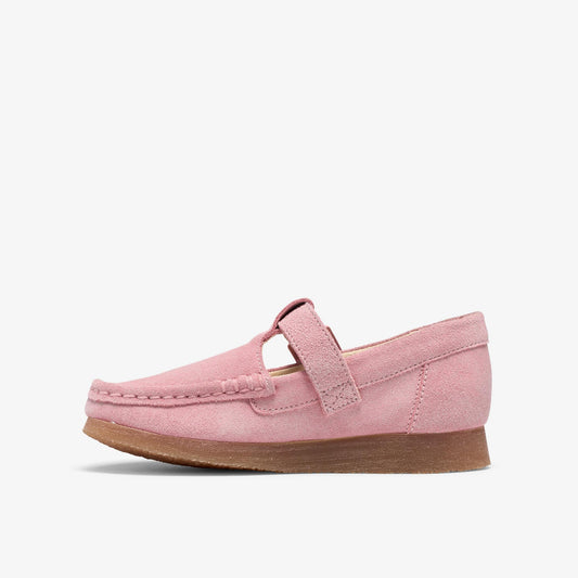 Wallabee T Bar Big Kids Pink Suede - US 3043