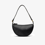 Leather Crescent Crossbody Bag Black - US 1494