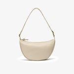 Leather Crescent Crossbody Bag Cream - US 8912