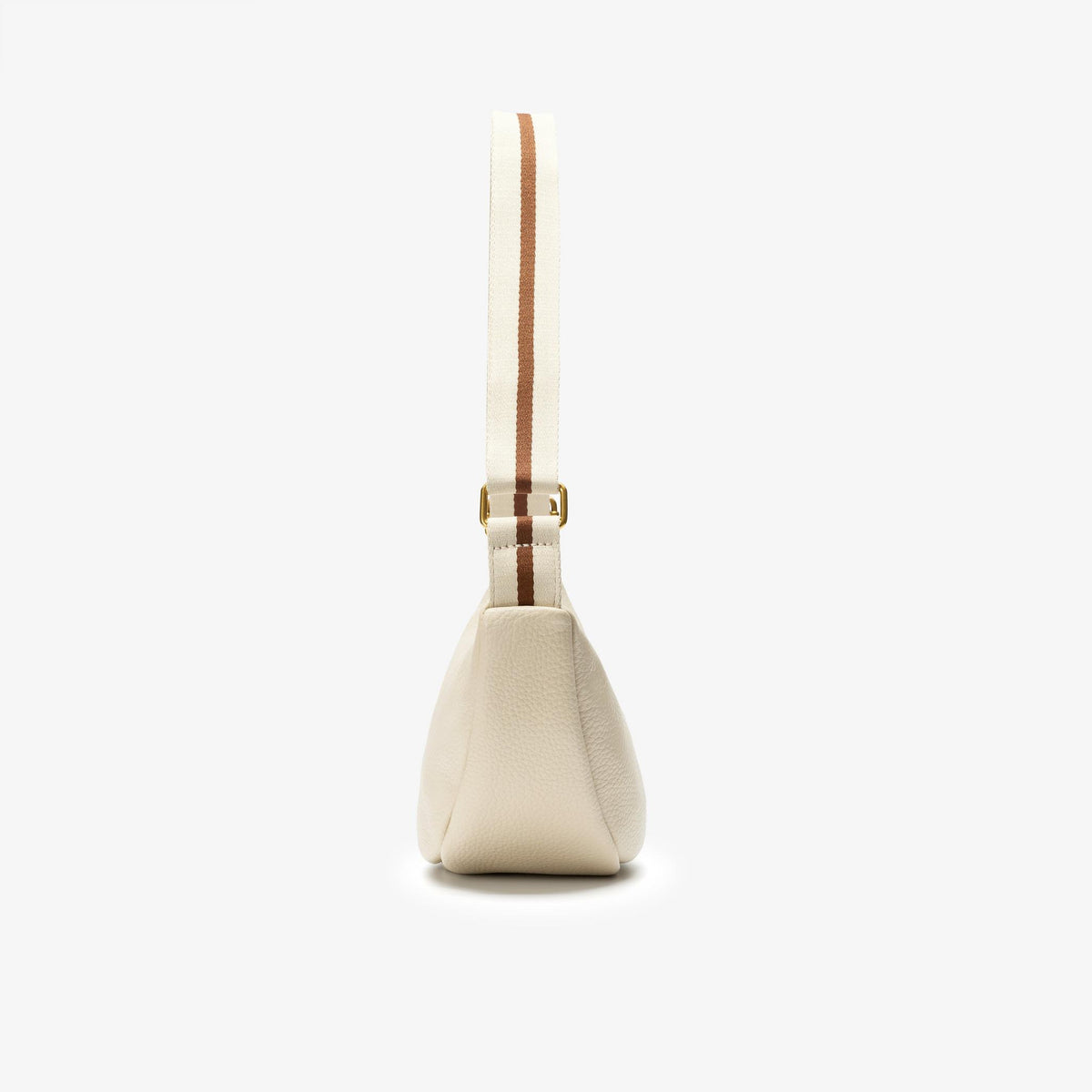 Leather Crescent Crossbody Bag Cream - US 8912