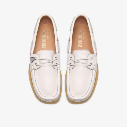 Godney Boat White Grain Leather - US 7403