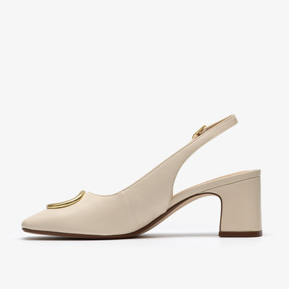 Fernie Sling Cream Leather - US 2698