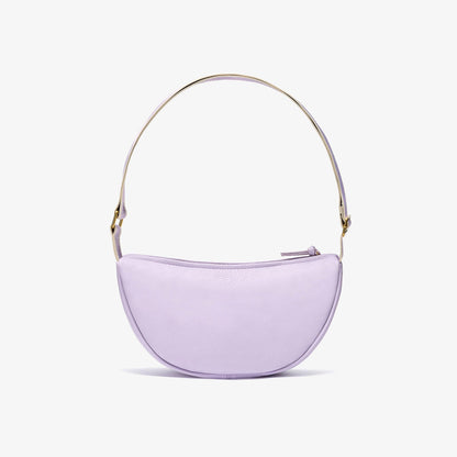 Leather Crescent Crossbody Bag Lilac - US 2892