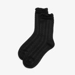 Ruffle Crew Sock Black - US 5673