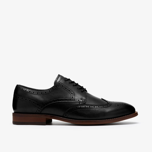 Bowburn Tip Shoes Black Leather - US 9716
