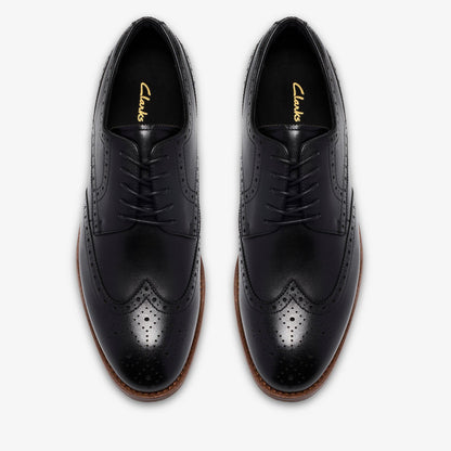 Bowburn Tip Shoes Black Leather - US 9716