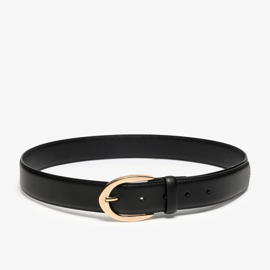 Smooth Premium Leather Belt Black - US 9825