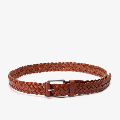 Braided Leather Belt Brown - US 8614