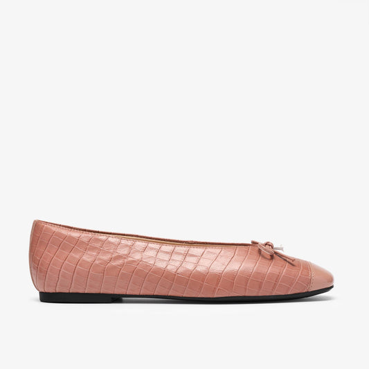 Befana Bow Light Pink Crocodile - US 9042